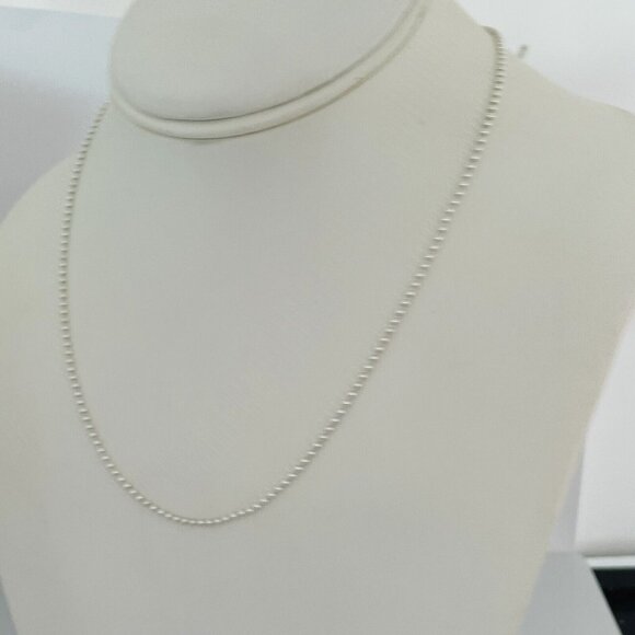 30" Tiffany & Co Bead Necklace Dog Chain with Lobster Clasp 2.3mm Beads Silver - Picture 1 of 6